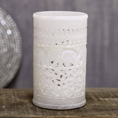 Haddan White 6" Stoneware Table Vase - Image 0