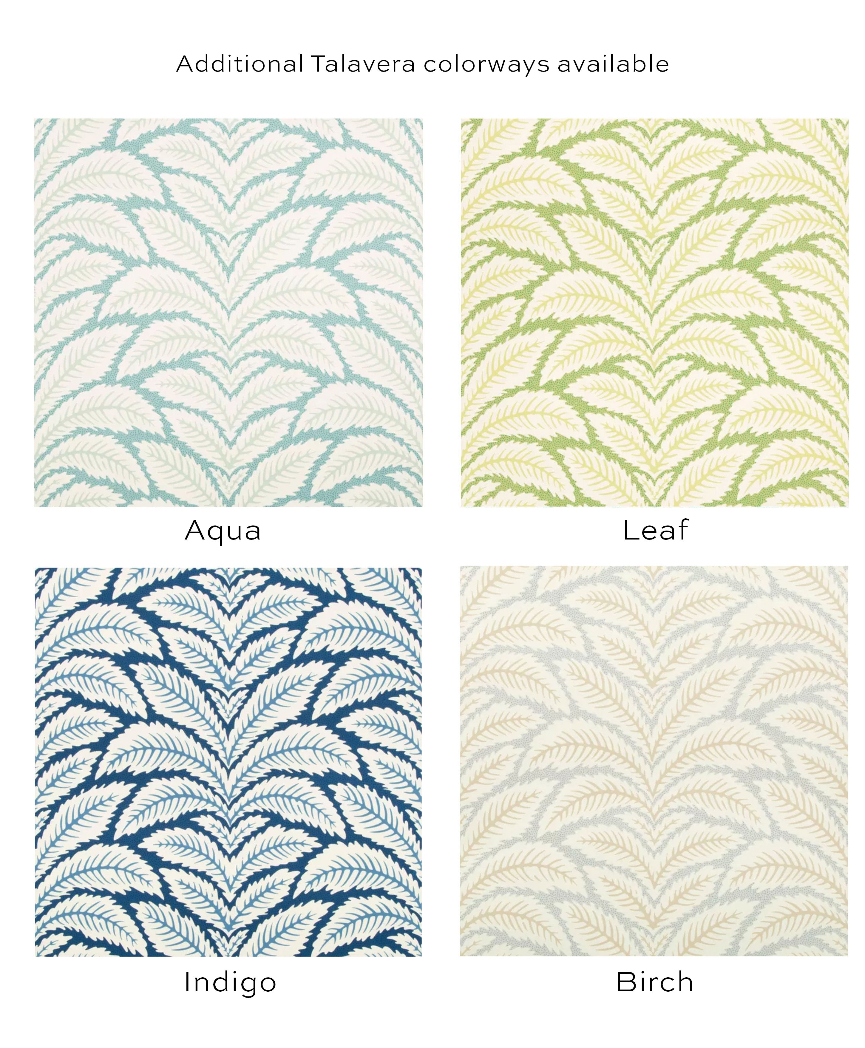 THE SKIRTED OTTOMAN :: TALAVERA LINEN - BY THE YARD / Aqua - Image 6