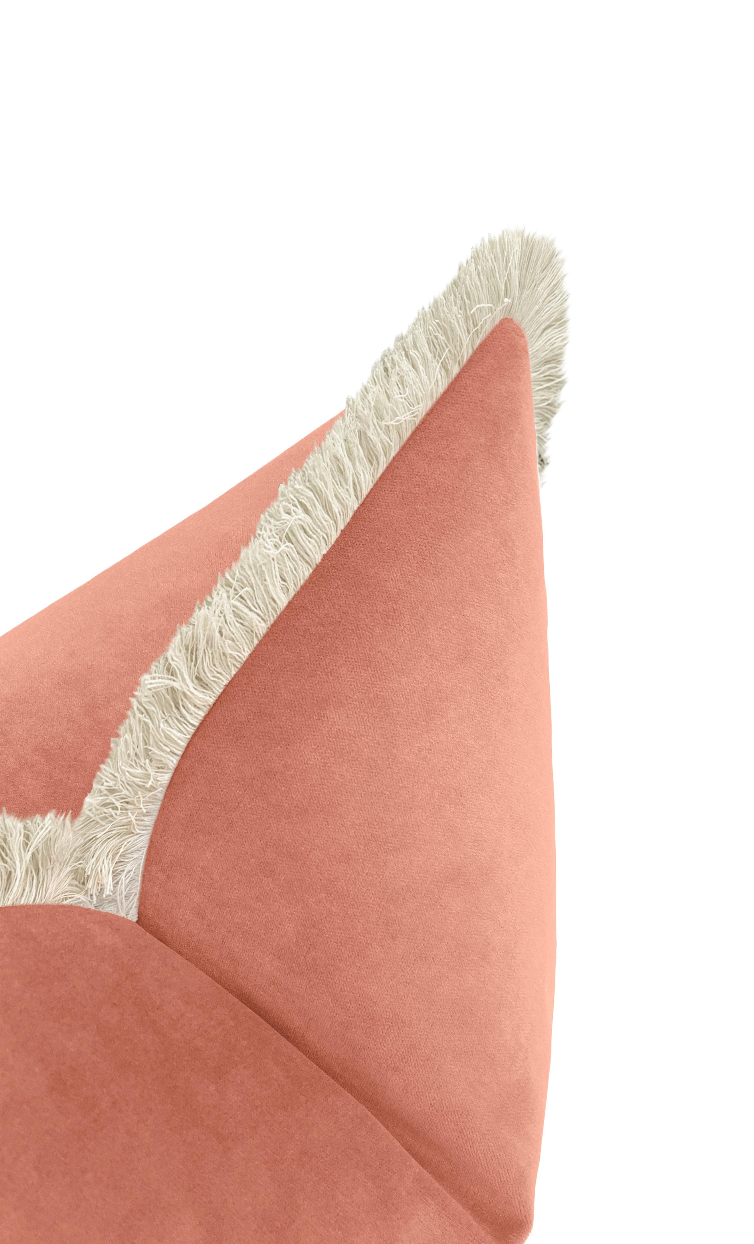 SOCIETY VELVET // BLUSH + FRINGE - 20" X 20" / Natural Fringe - Image 4