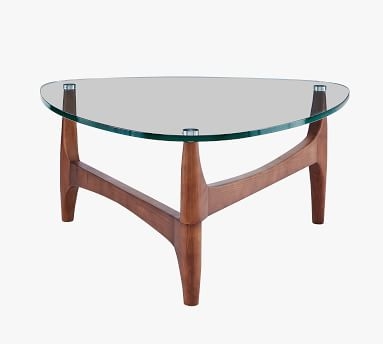Petaluma 35.5" Triangular Coffee Table, Walnut - Image 1
