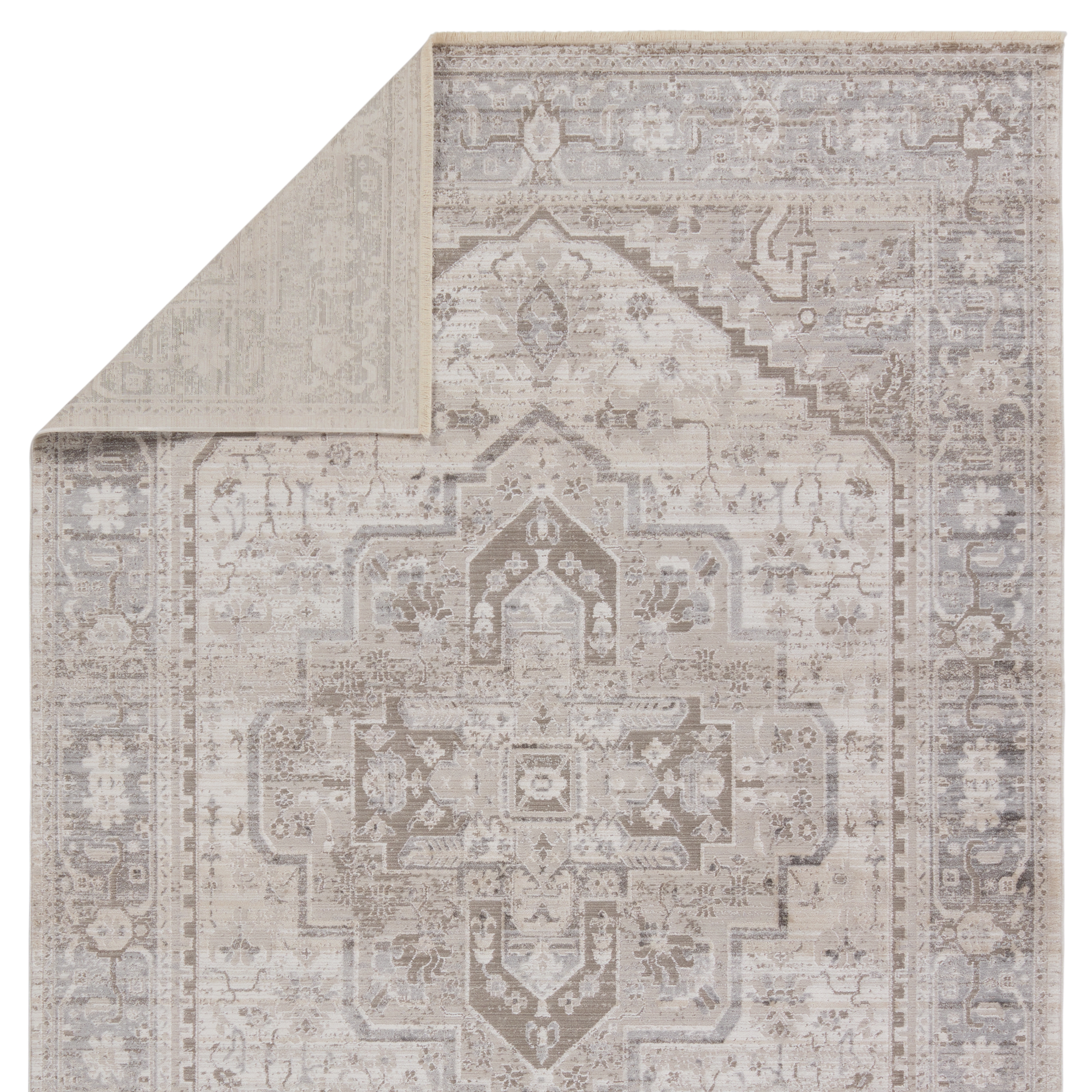 Vibe by Venn Medallion Taupe/ Silver Area Rug (5'3"X7'6") - Image 2