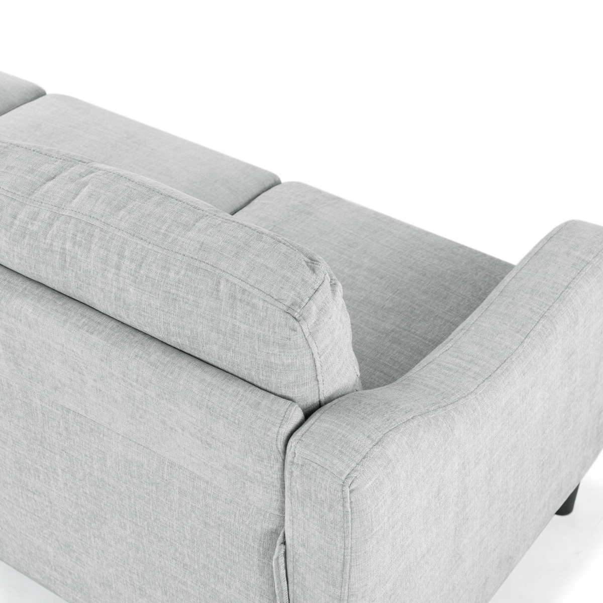 Nathaniel Tufted 3 Seater Sofa - Light Grey - Image 4