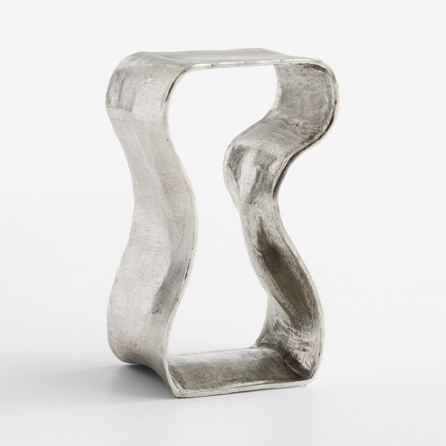 Expressionist Nickel Cast Aluminum 12" Drink Table - Image 0