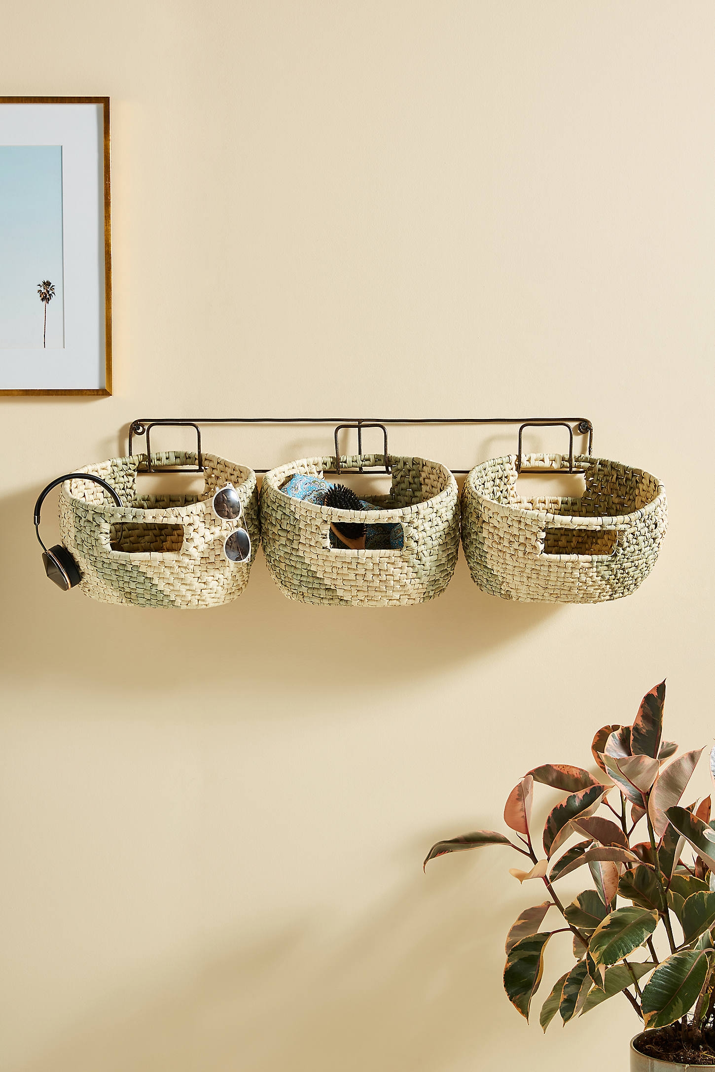 Handwoven Hanging Baskets, Set of 3 - Image 0