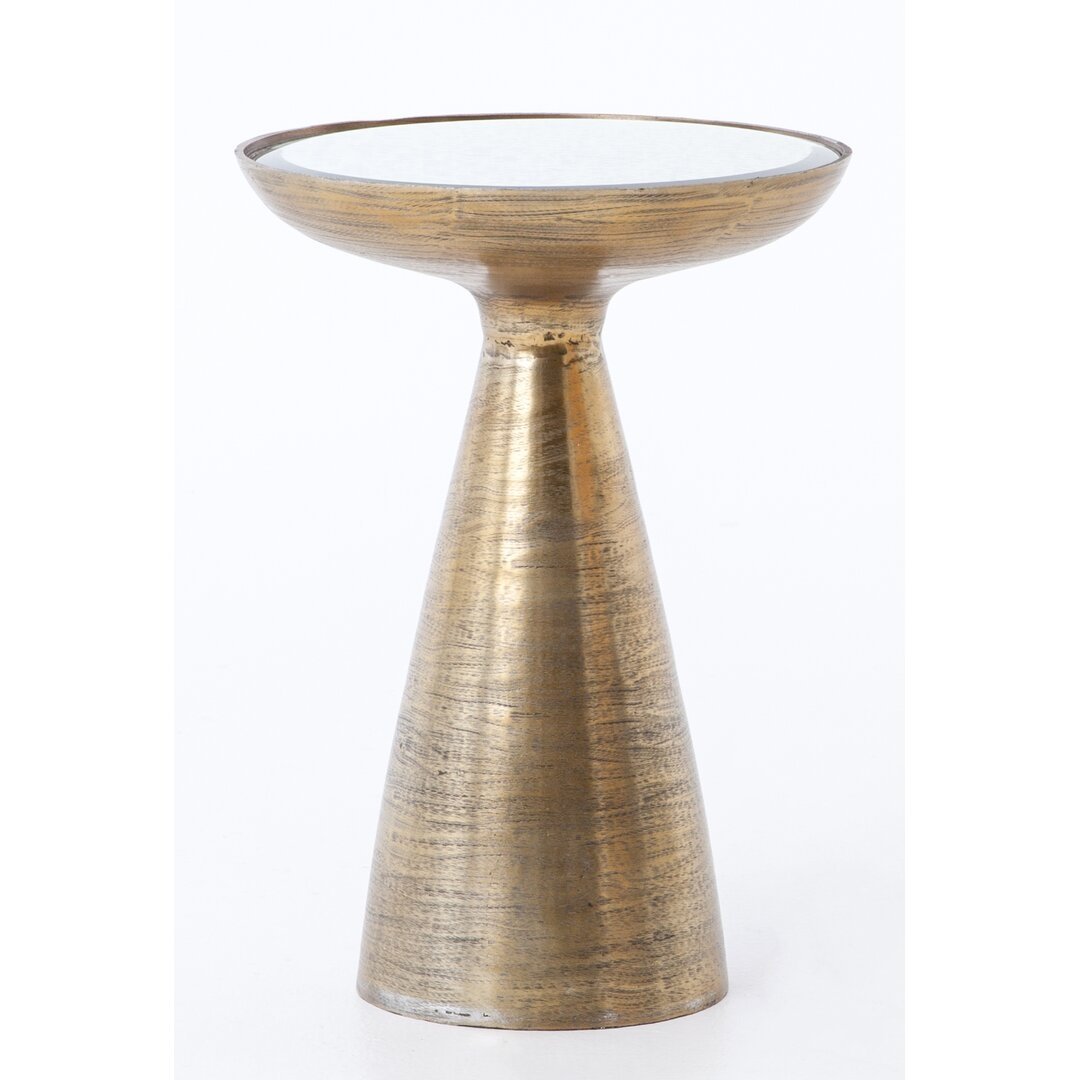 "Four Hands Marlow Glass Top Pedestal End Table" - Image 0