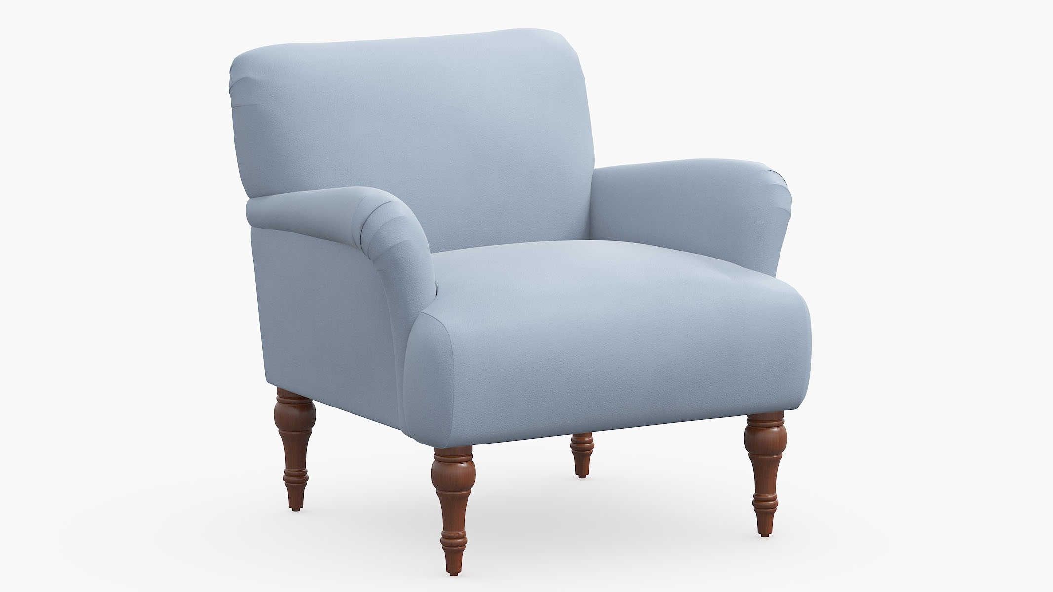 Traditional Accent Chair, Ocean Classic Velvet, Espresso - Image 0