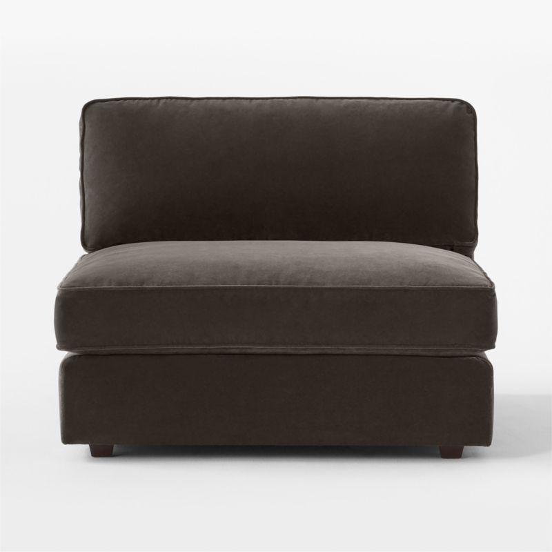 Malea Charcoal Grey Performance Fabric Armless Chair - Image 1