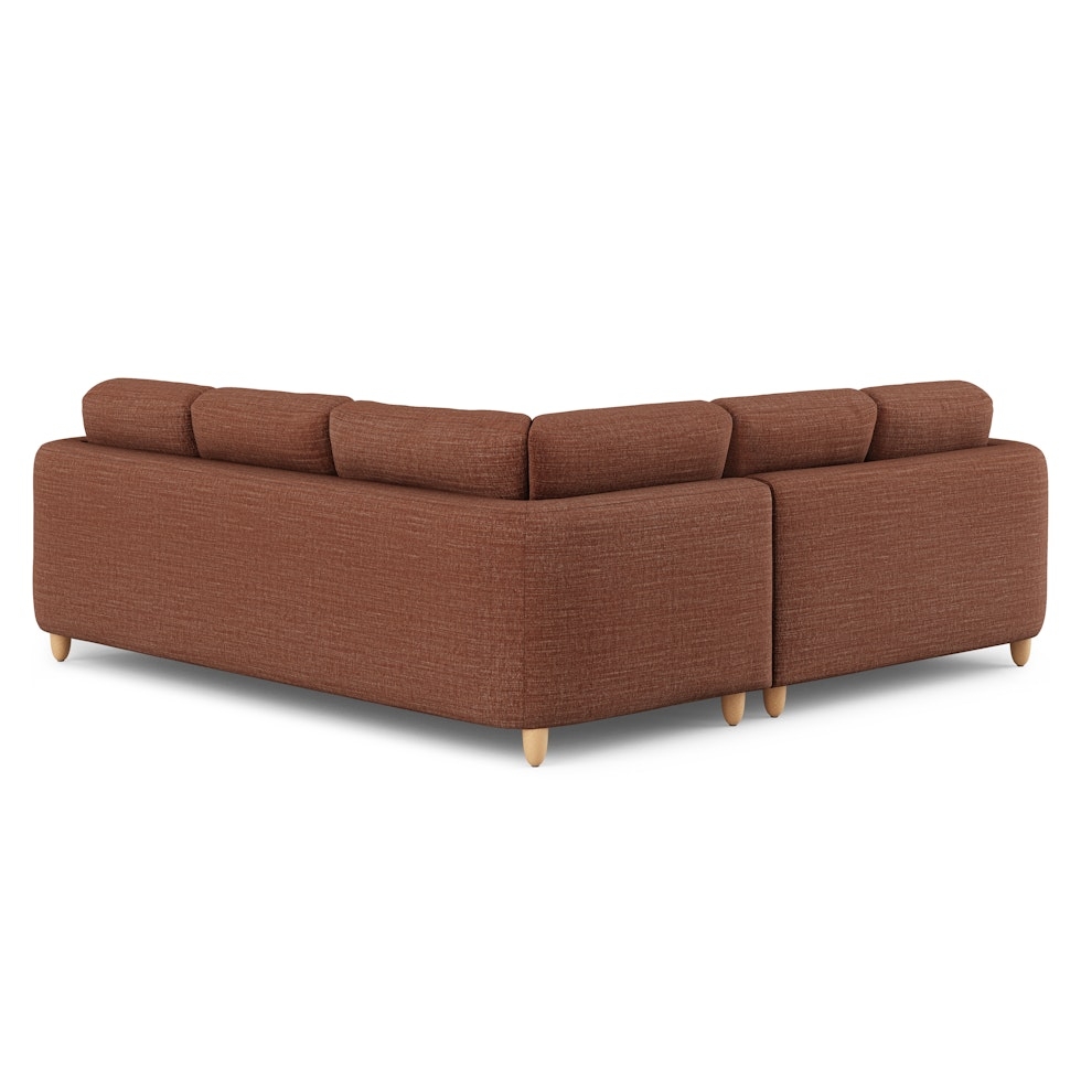 Vati 92" Corner Sectional -  Natural Oak and Napa Rust - Image 2