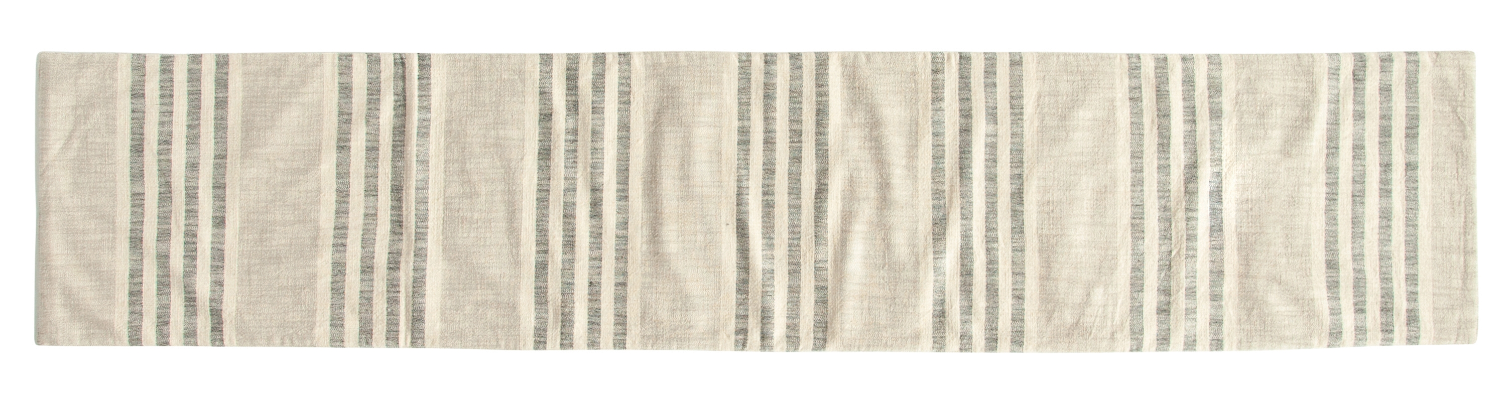 Grey Striped Cotton Woven Table Runner - Image 0