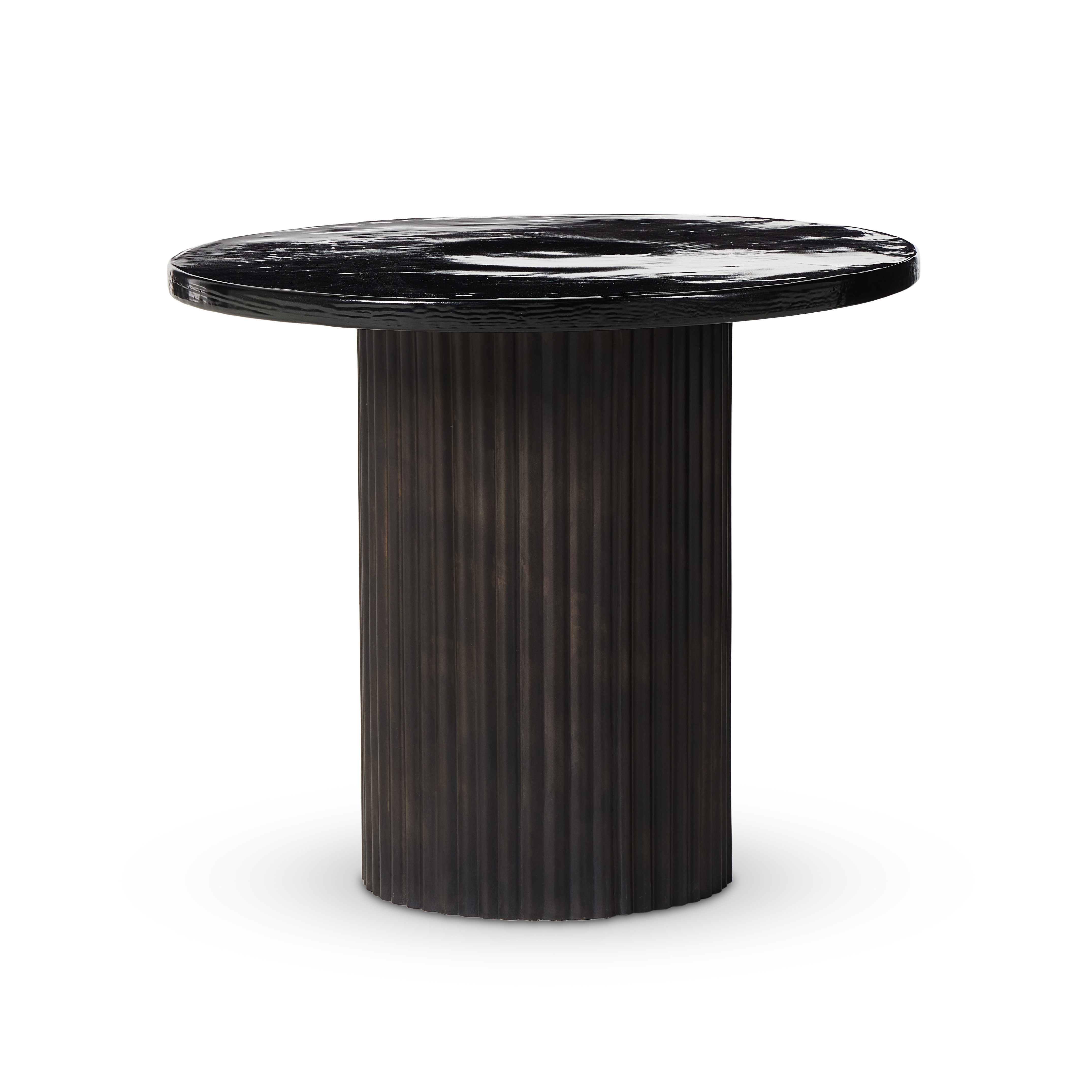 Ruben End Table-Smoked Black Cast Glass - Image 0