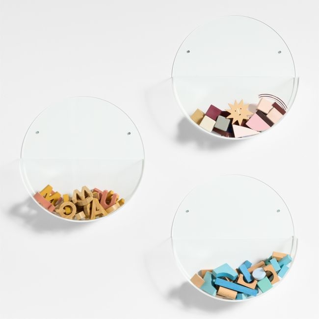 Now You See It Clear Acrylic Round Wall Baskets Set of 3 - Image 0