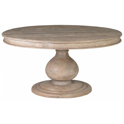 Wooden Round Dining Table With Pedestal Base, Natural Brown - Image 0