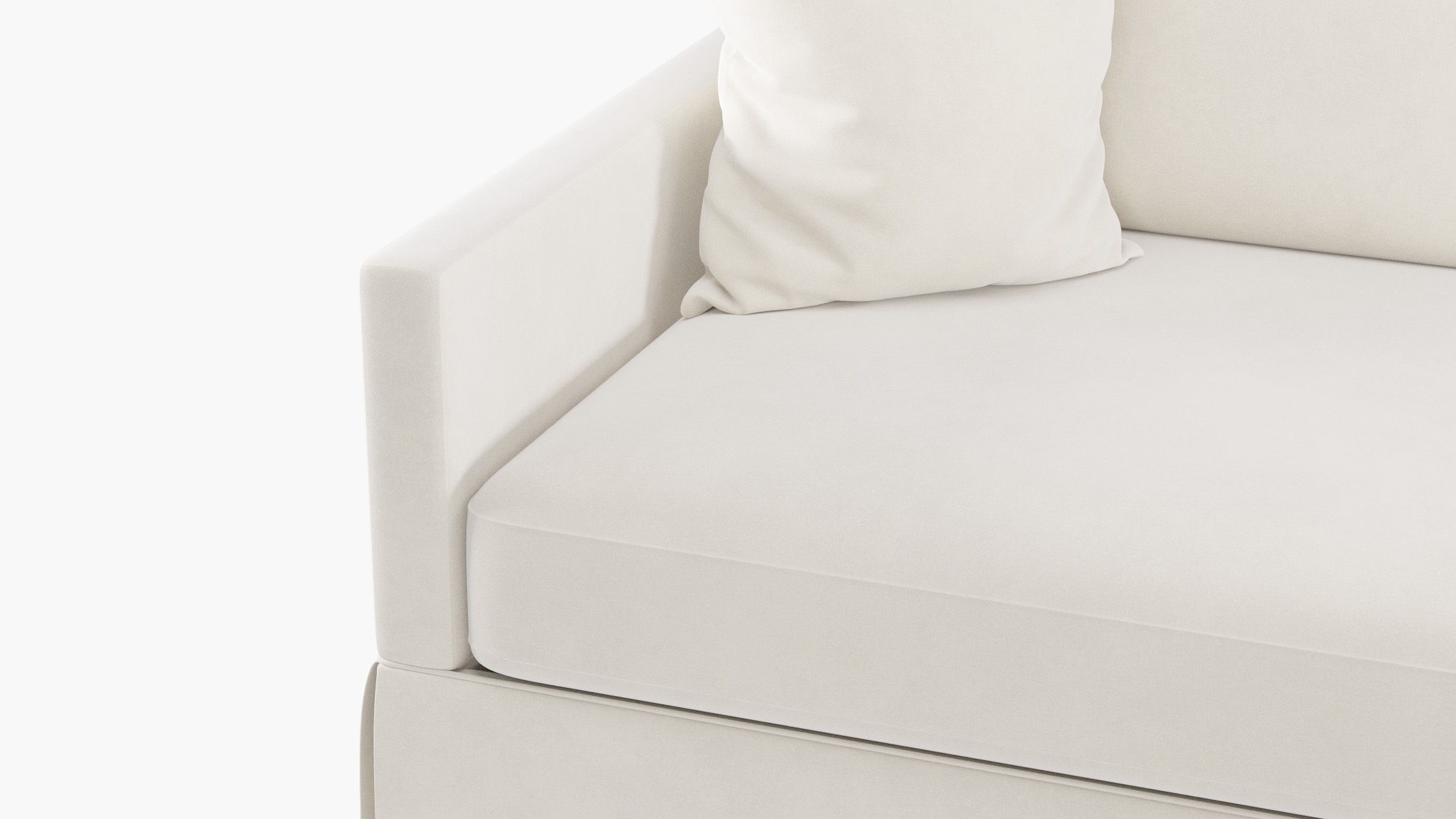 Skirted Track Arm Sofa, White Classic Velvet, Standard (39") - Image 5