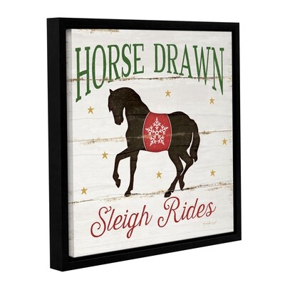 Horse Dramn Sleigh Ride Gallery Wrapped Floater-Framed Canvas - Image 0