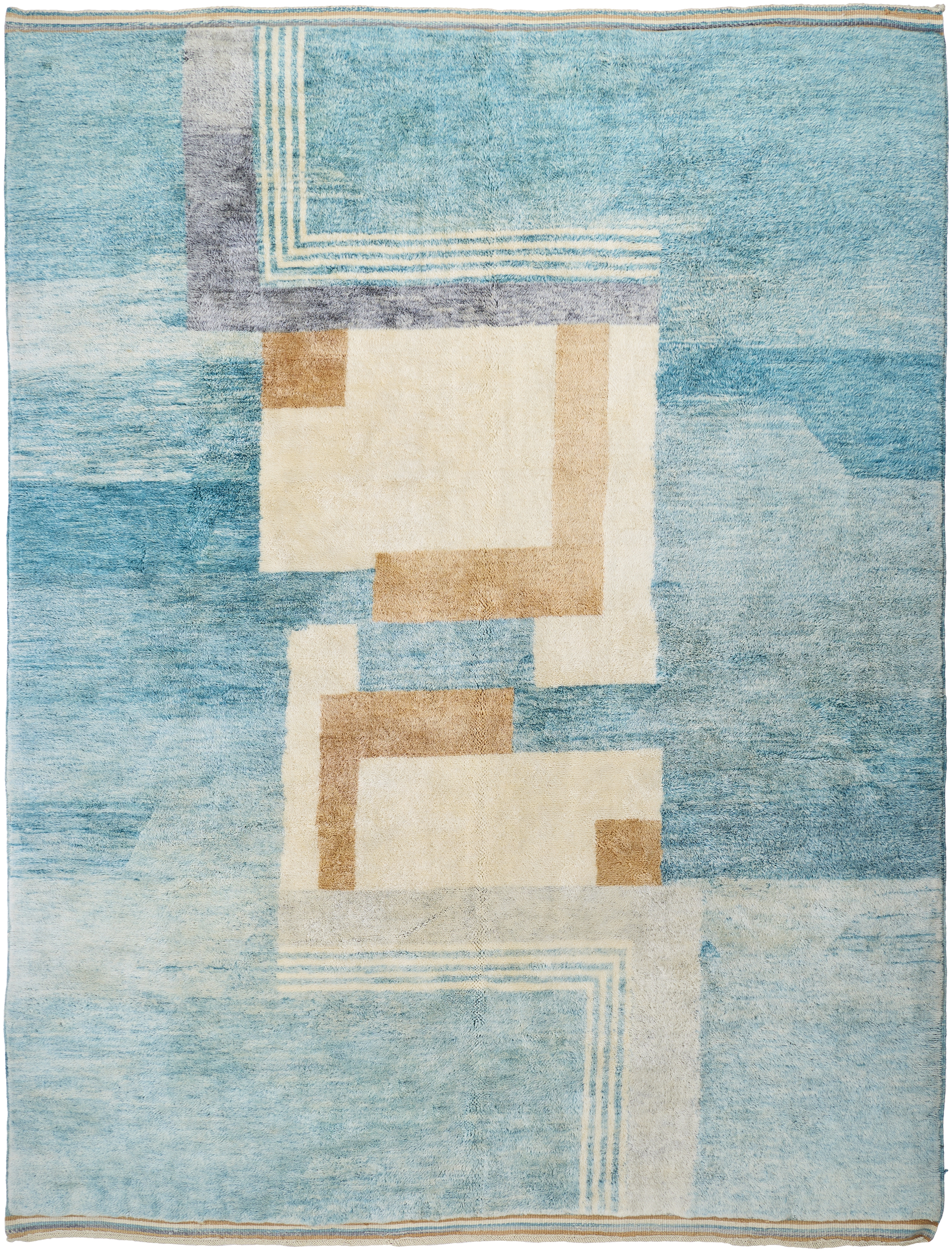 Reproduction One of a Kind Blue Indoor 9' x 11'7" Handmade Rug - Image 0