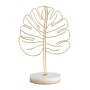 Marble Desk Accessories, Photo Display Leaf, White/Gold - Image 2