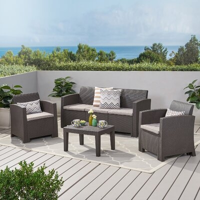 Bartz 4 Piece Sofa Seating Group with Cushions - Image 0