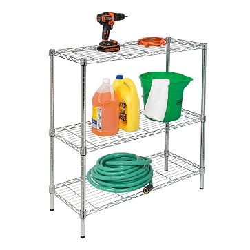 Honey Can Do Collection 3-Tier Adjustable Shelving Unit With 200-lb Shelf Capacity, Chrome - Image 2