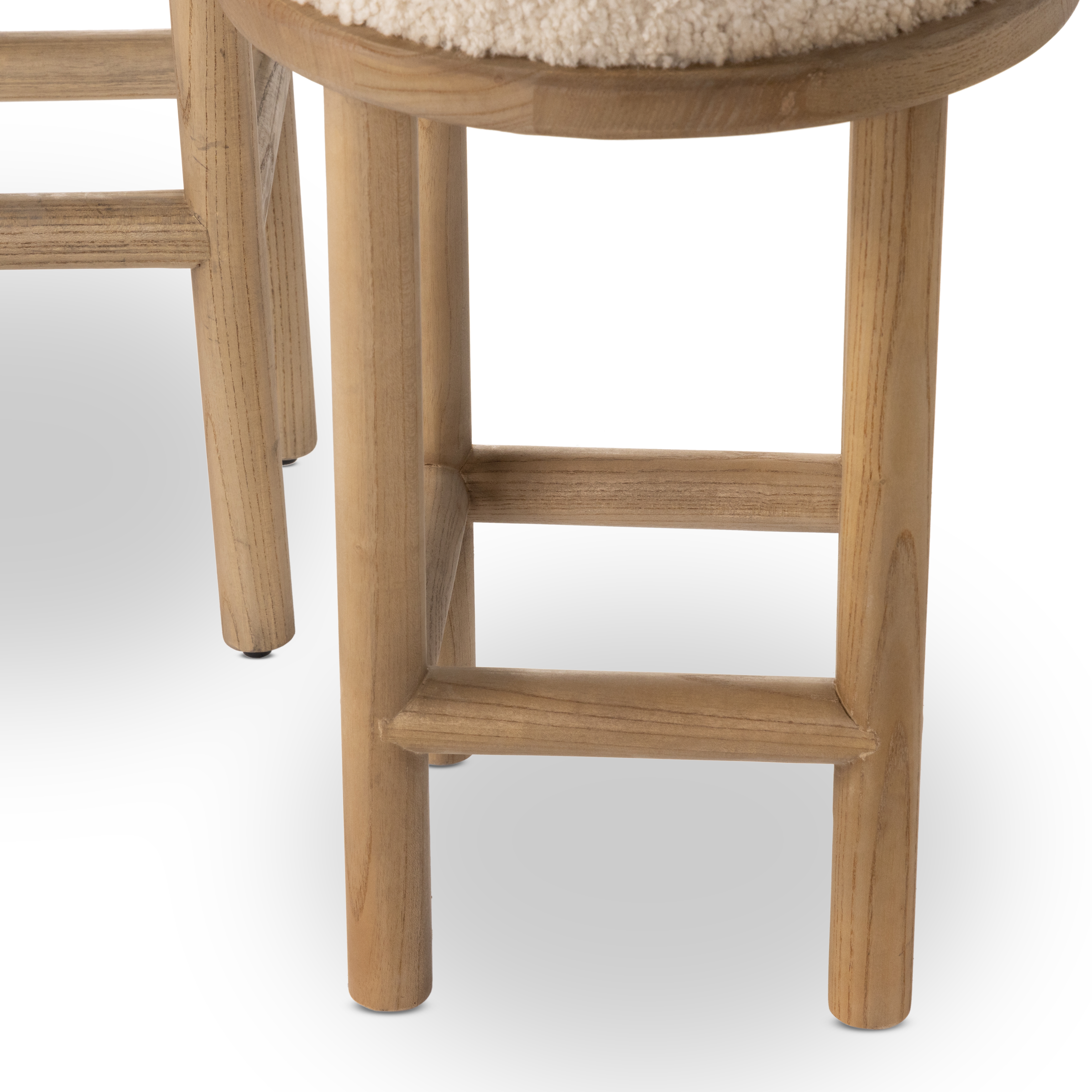 Saldino Bar + Counter Stool - Beige Shearling - Image 9
