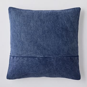 Cotton Canvas Pillow Cover 24"x24", Midnight, Set of 2 - Image 0