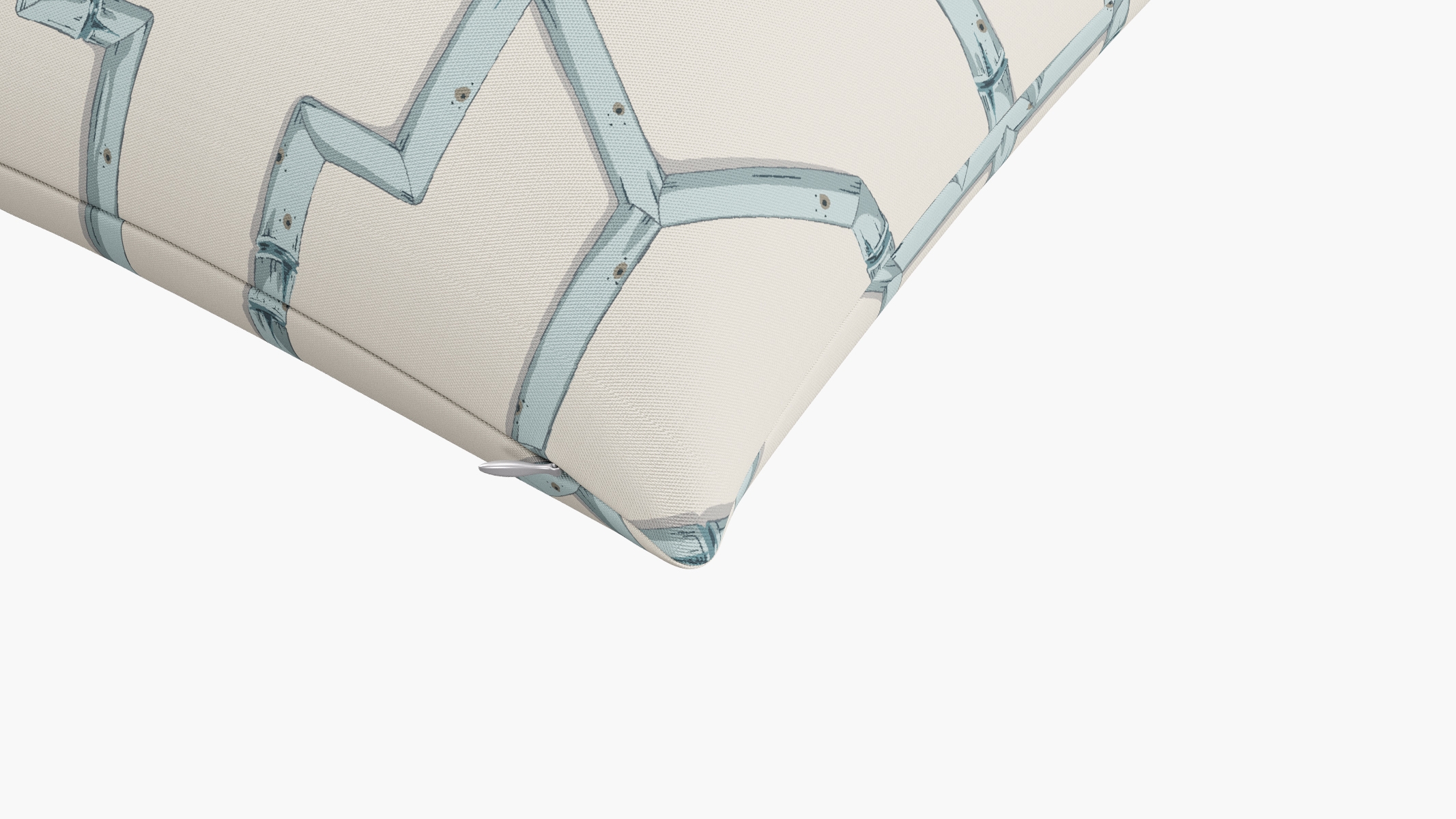 Throw Pillow 20", Blue Baldwin Bamboo, 20" x 20" - Image 1