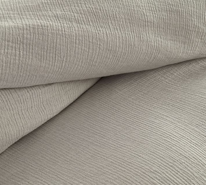 Soft Cotton Duvet Cover, Full/Queen, Gray - Image 1