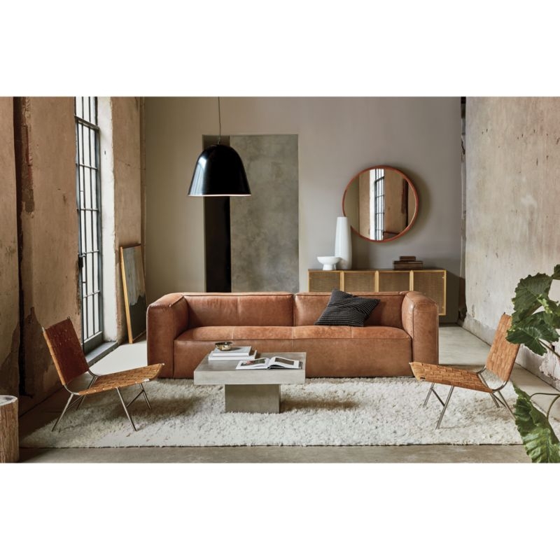 Lenyx Saddle Brown Leather Sofa - Image 1