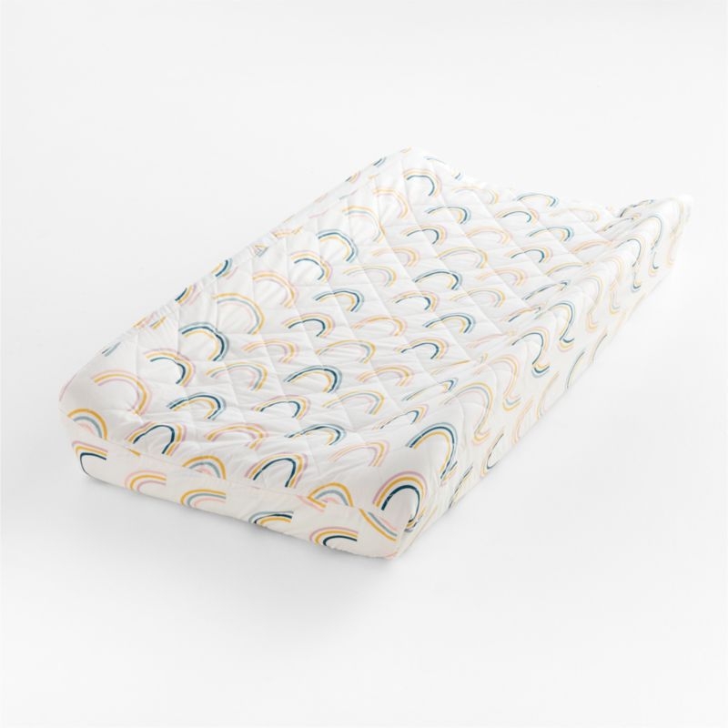 Stay Cool Asha Rainbow Organic Cotton Baby Changing Pad Cover - Image 1
