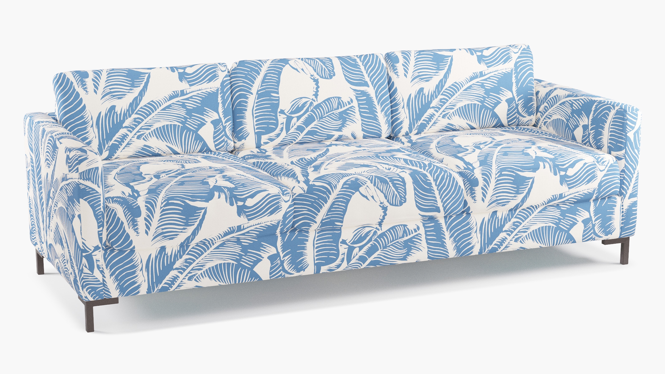 Modern Sofa, Cornflower Martinique® Encore, Bronze L Leg - Image 1