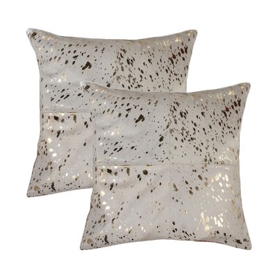 Hiram Square Leather Pillow Cover and Insert - Image 0