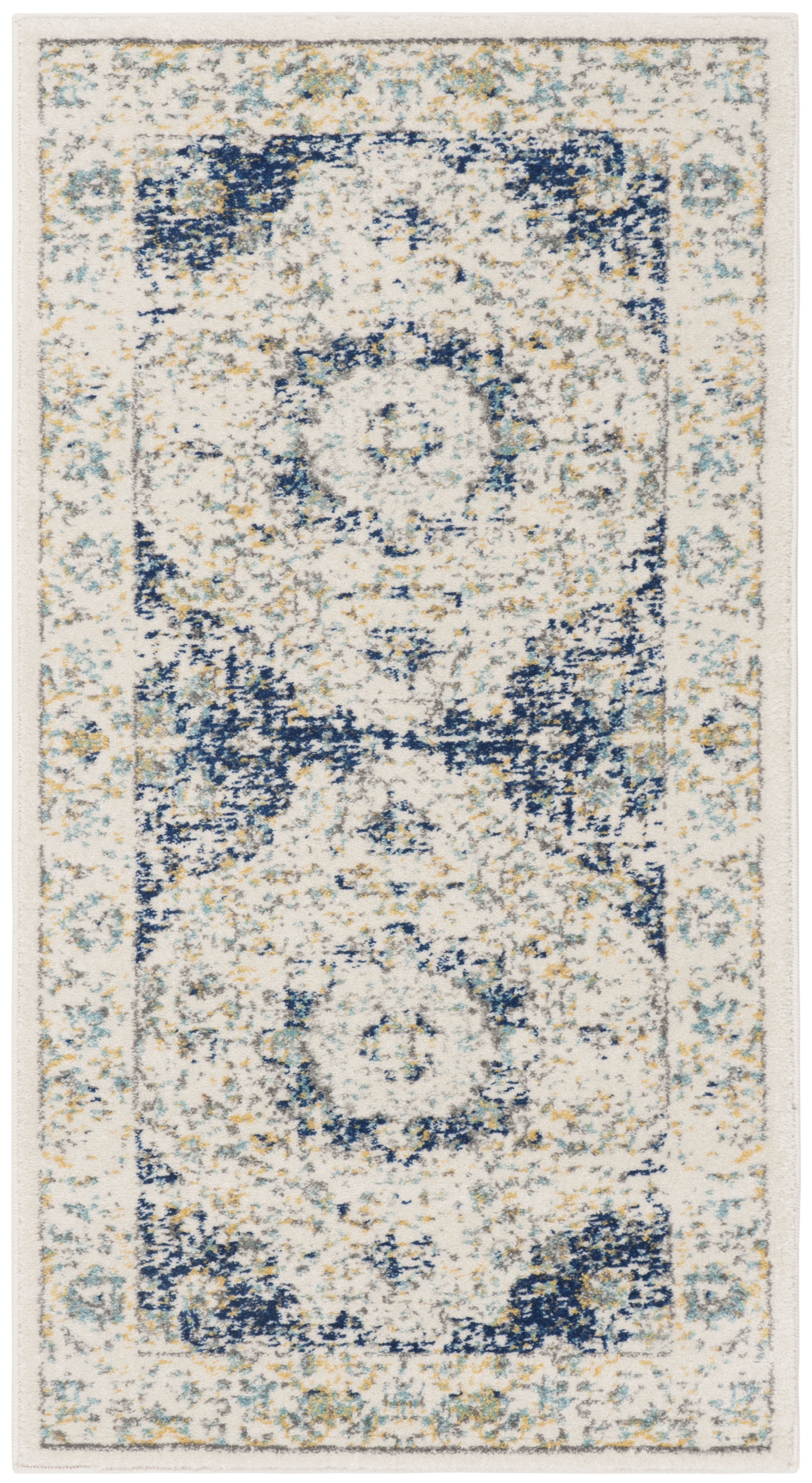 Arlo Home Woven Area Rug, EVK220C, Ivory/Blue,  2' 2" X 4' - Image 0