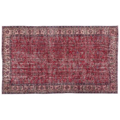 One-of-a-Kind Hand-Knotted 1960s Turkish Red/Brown 5'5" x 9'2" Area Rug - Image 0
