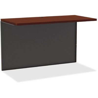 Lorell Mahogany Laminate/Charcoal Modular Desk Series - Image 0