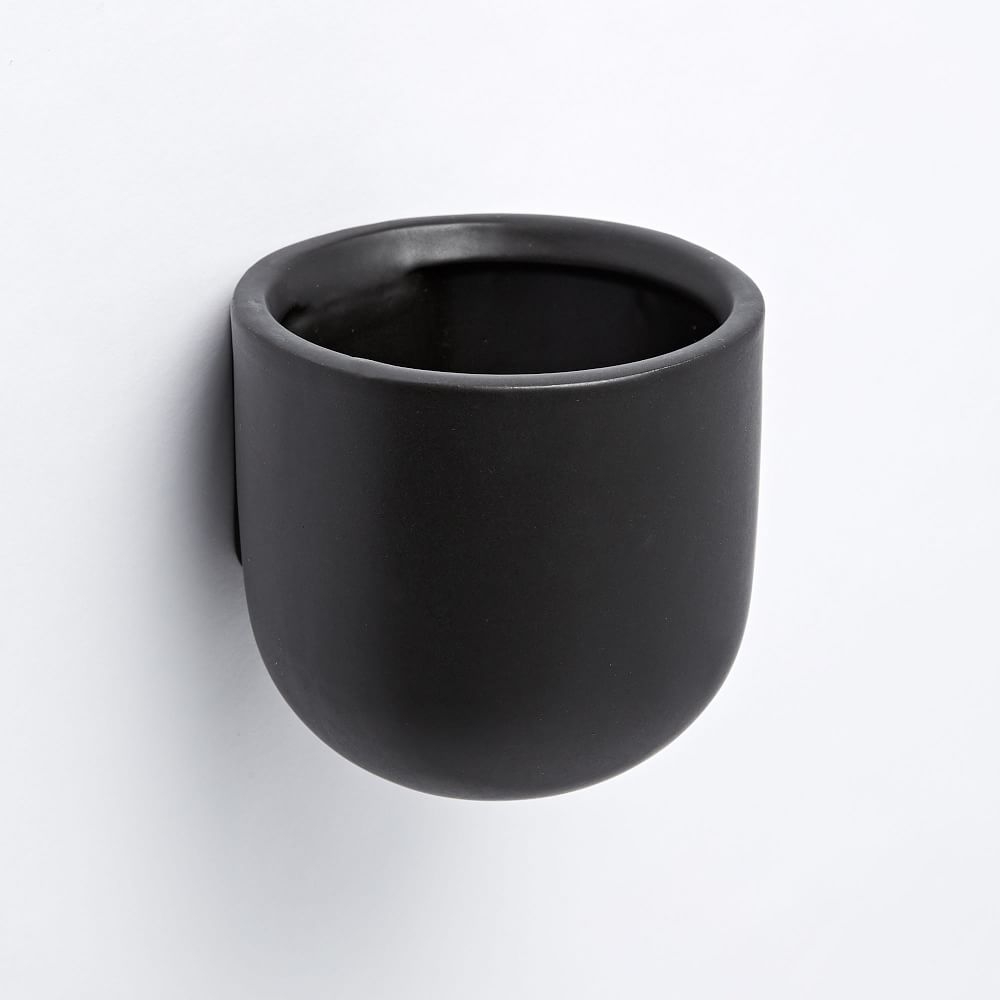 Ceramic Wallscape Planter, Black, 4" - Image 0