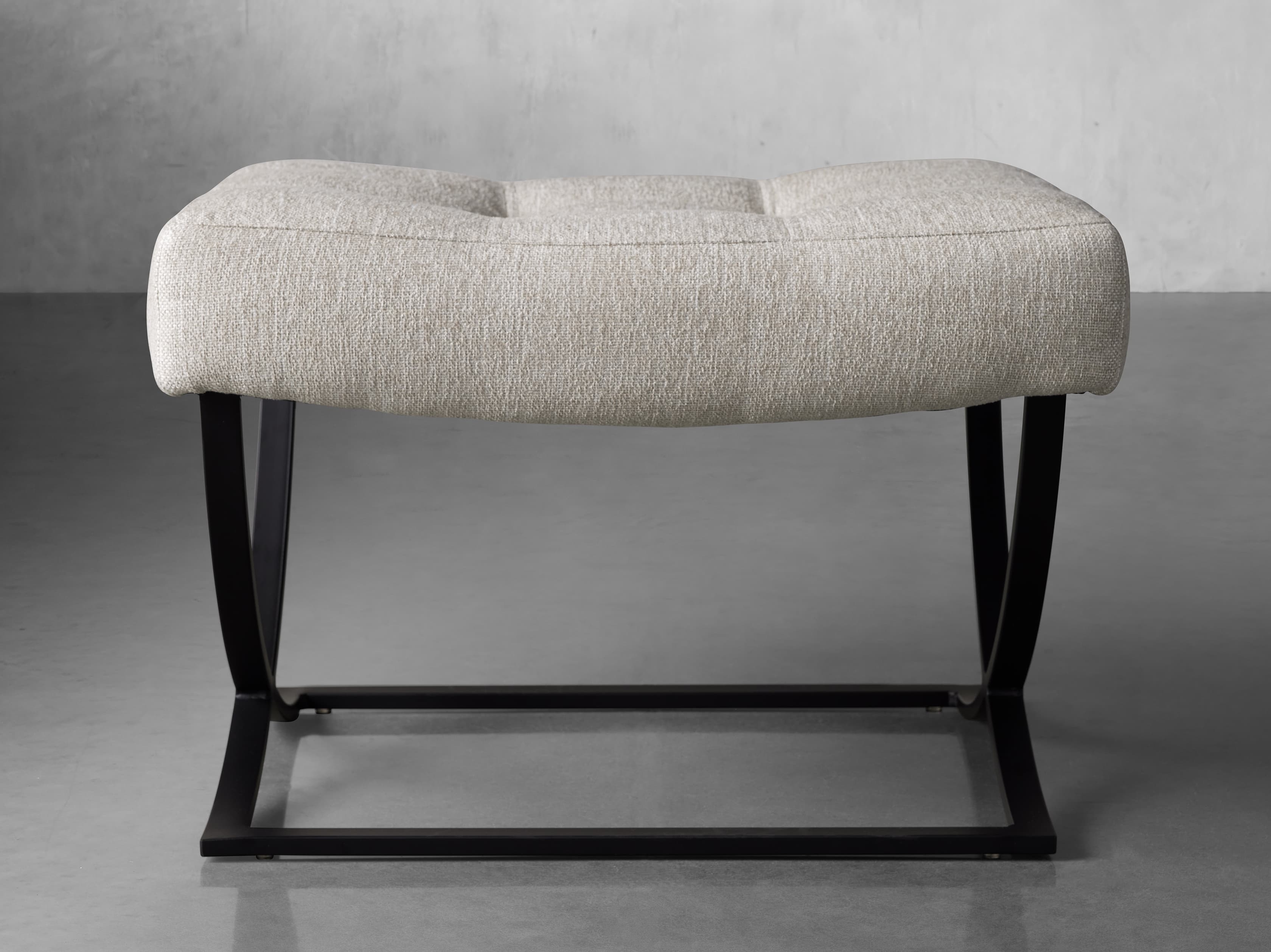 Lloyd Ottoman in Upholstered Wiley Flax - Image 0