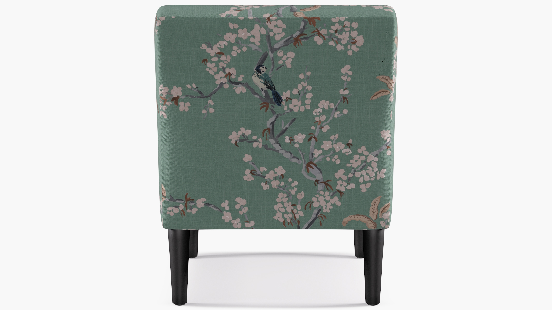 Mid-Century Accent Chair, Mint Cherry Blossom, Black - Image 3