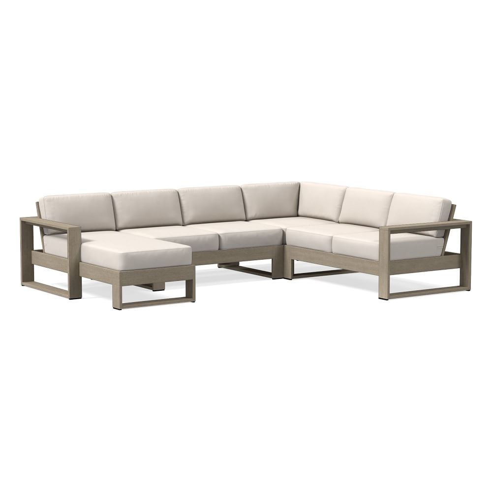 Portside Collection 4 Piece Chaise Sectional, Slipcover, Canvas Natural - Image 0
