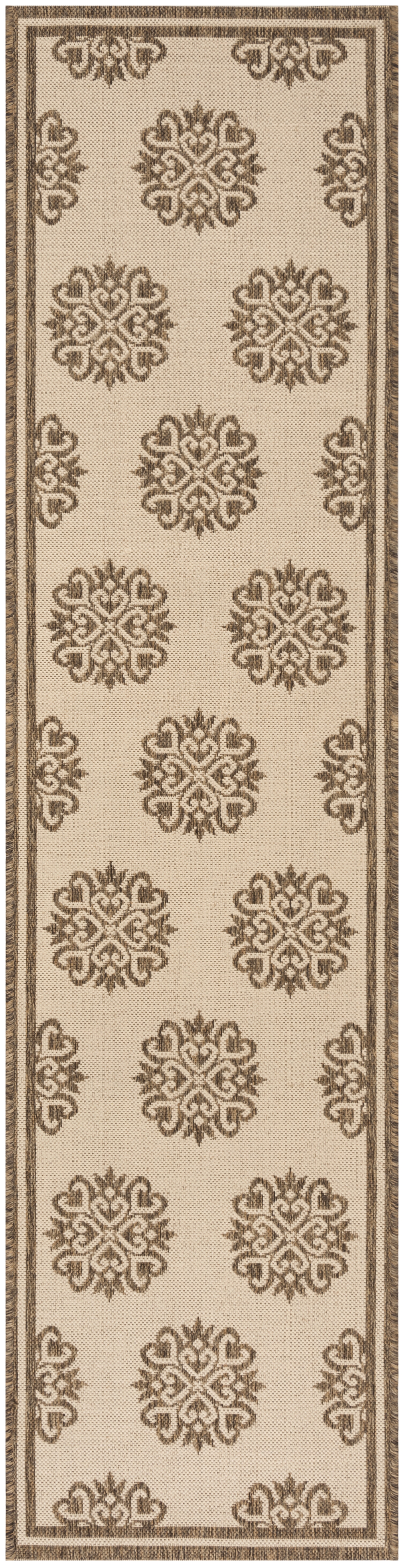 Arlo Home Indoor/Outdoor Woven Area Rug, LND181A, Cream/Beige,  2' X 8' - Image 0