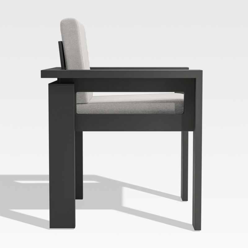 Walker Metal Outdoor Dining Armchair with Cast Silver Sunbrella ® Cushions - Image 2