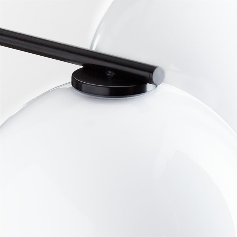 Arren Black Chandelier Light with Round Milk Glass Shades 37.5" - Image 2