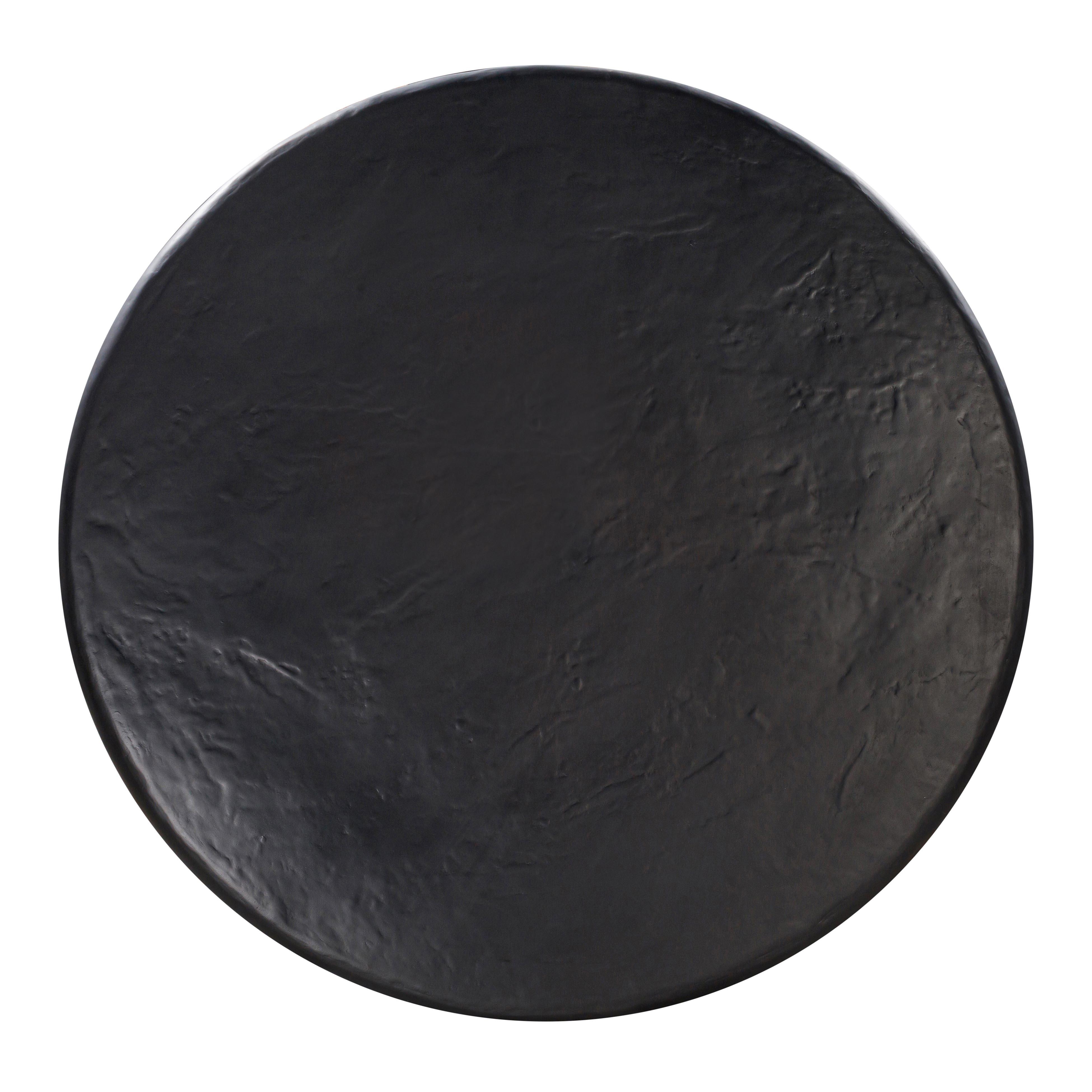 Elika Black Faux Plaster Round Dining Table - Image 4