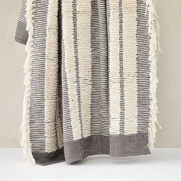 Tufted Lines Throw, 50"x60", Pewter - Image 0