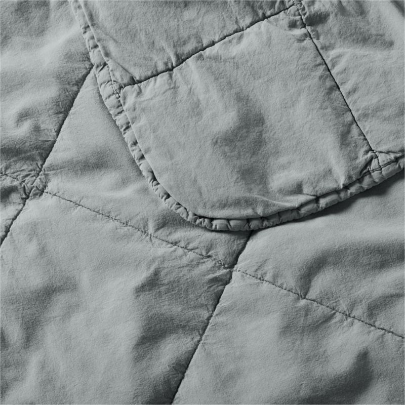 Sunwashed Organic Cotton Smoke Blue King Quilted Bed Pillow Sham - Image 5