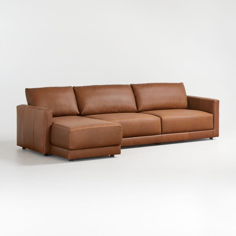 Gather Deep Leather 2-Piece Sectional Sofa - Image 2