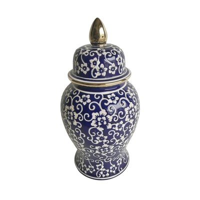 Willmot Blue 14" Ceramic Ginger Jar - Image 0