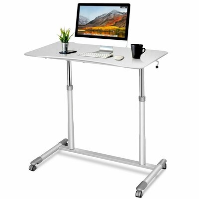 Height Adjustable Computer Desk Sit To Stand Rolling Table - Image 0