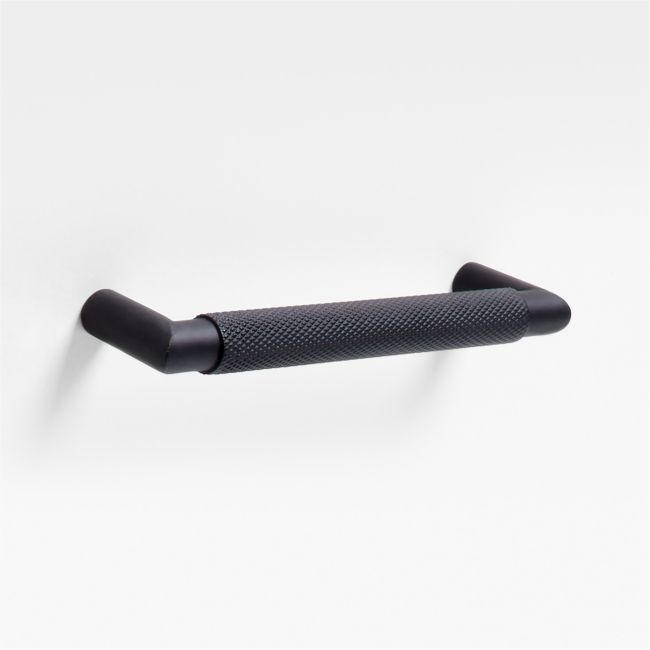 Modern Knurled 5" Matte Black Cabinet Pull - Image 0