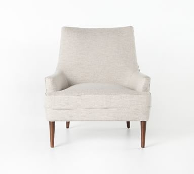 Reyes Upholstered Armchair, Polyester Wrapped Cushions, Chenille Basketweave Pebble - Image 5