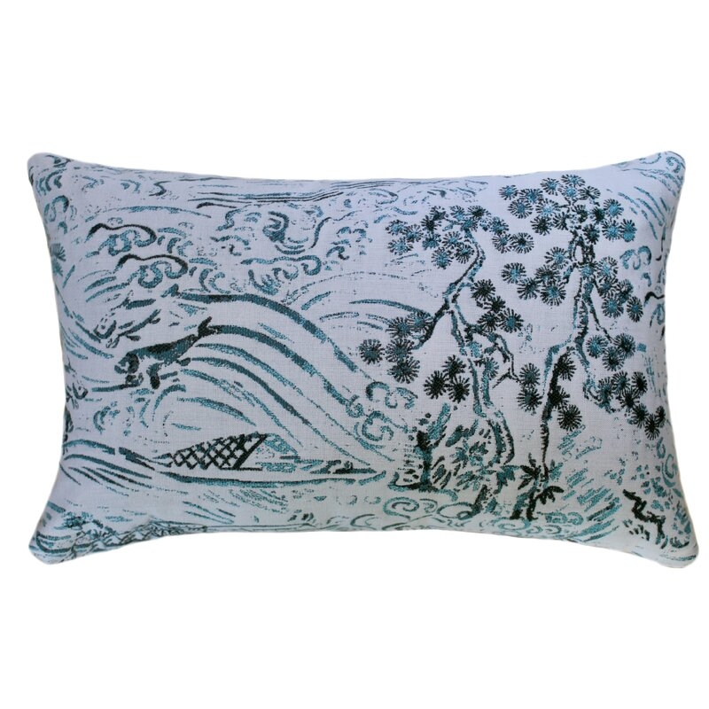 The Fabric Shoppe Kasumi Jade Indoor/outdoor Lumbar Pillow - Image 0