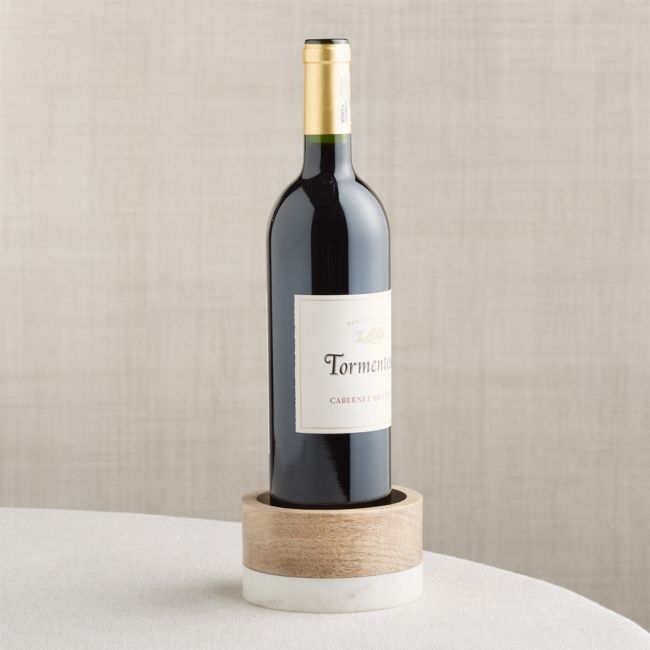 Wood and Marble Wine Coaster - Image 0